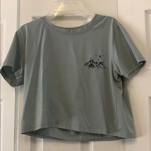blue green crop top